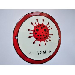 Weerbestendig Coronavirus Emaille Schild / Bord 30 cm