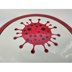 Weerbestendig Coronavirus Emaille Schild / Bord 40 cm