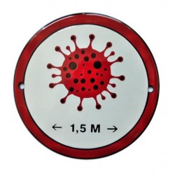 Weerbestendig Coronavirus Emaille Schild / Bord 15 cm