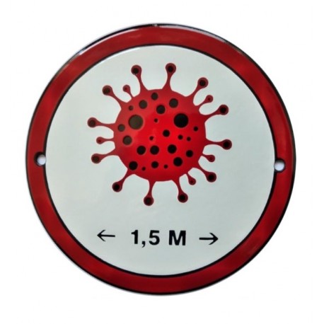Weerbestendig Coronavirus Emaille Schild / Bord 15 cm